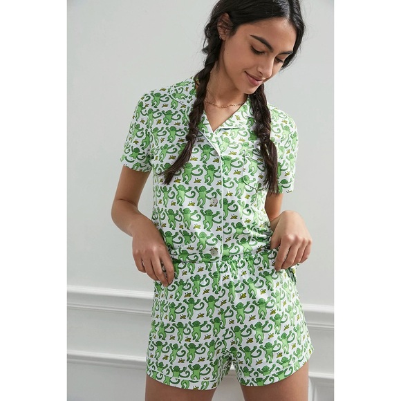 Roller Rabbit Green Monkey  Pajama Set Medium - Picture 4 of 8